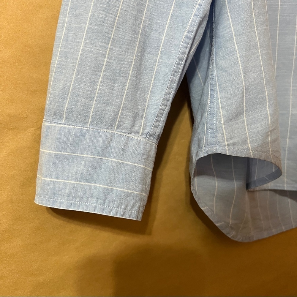 Frank & Eileen | Eileen Relaxed Button Up Shirt Striped Italian Cotton Size M - Picture 8 of 12